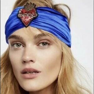 Free people joshipura cobalt heart turban headband